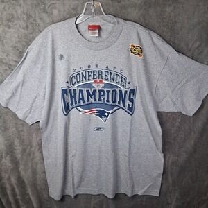 New Vintage NFL Reebok Shirt Men Size XL New England Patriots 2003 AFC Champions